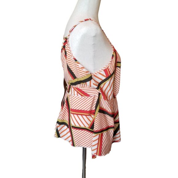 Wrap Shirt Tank Blouse Sleeveless Curvy  Size XL  12-14 Womens Geometric Peplum - Picture 5 of 16